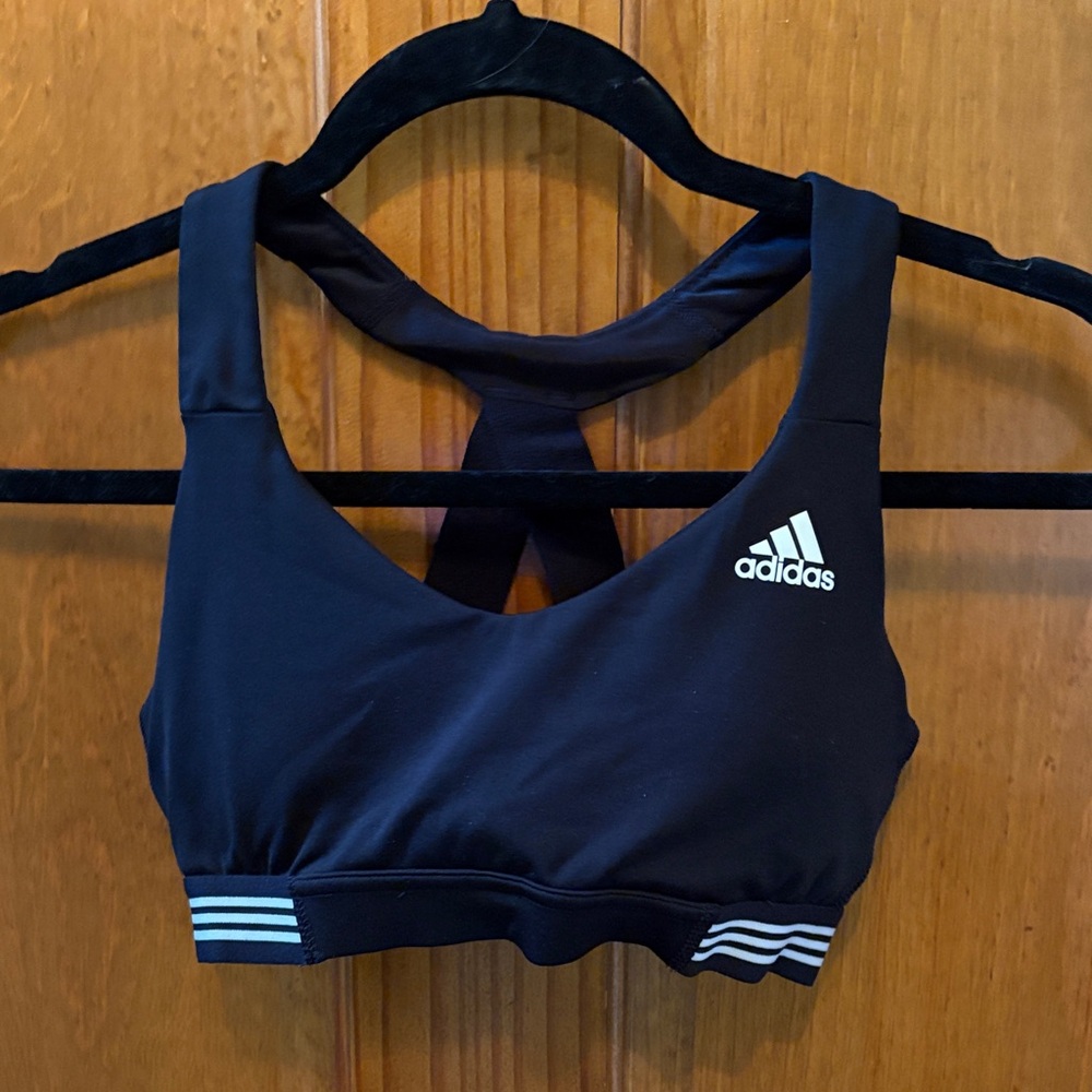 Adidas Black and White Sports Bra